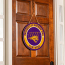 University of Northern Iowa Round Door Decor with Hanging Rope, 18x18