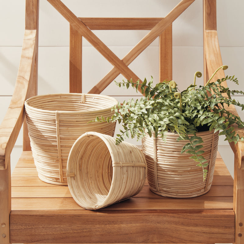 NAPA Home & Garden, CANE RATTAN MINI ROUND BASKETS, SET OF 3,DB202