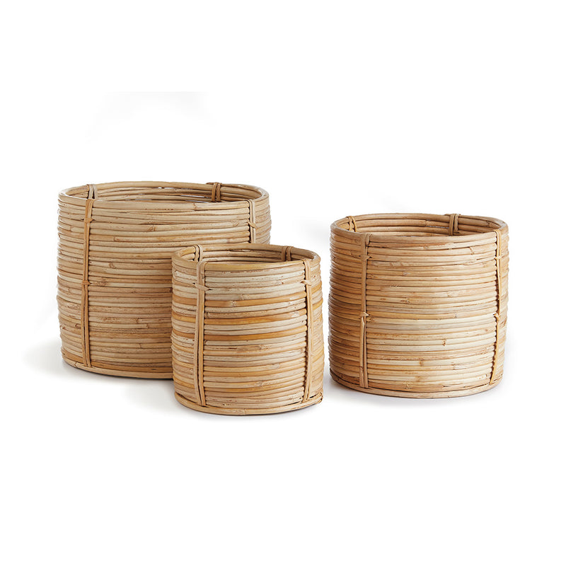 NAPA Home & Garden, CANE RATTAN MINI ROUND BASKETS, SET OF 3,DB202