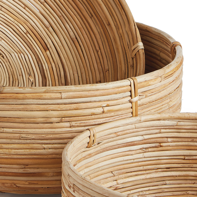 NAPA Home & Garden, CANE RATTAN LOW BASKETS, SET OF 3,DB206