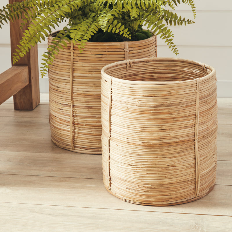 NAPA Home & Garden, CANE RATTAN ROUND TREE BASKETS, SET OF 2,DB207