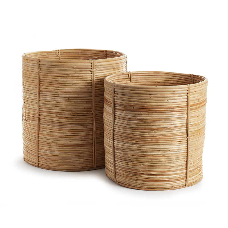 NAPA Home & Garden, CANE RATTAN ROUND TREE BASKETS, SET OF 2,DB207