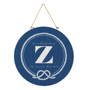 Coastal Door Decor Monogram Blue 18" Z