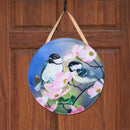 Chickadee Charm Blossoms Door Decor