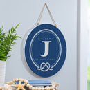 Coastal Door Decor Monogram Blue 18" J