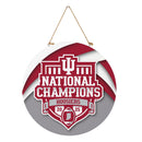 Indiana University, Div 1 Champs, Round Door Decor with Hanging Rope, 18x18