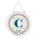 Coastal Door Decor Monogram White 18" C