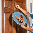 Pet Central Dog Wood Round Door Decor, Corgi, 18"