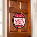 Detroit Red Wings,100 Anniversary Round Door Decor with Hanging Rope, 18x18