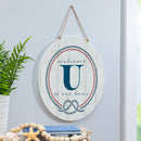 Coastal Door Decor Monogram White 18" U