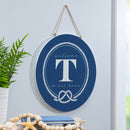 Coastal Door Decor Monogram Blue 18" T