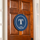Coastal Door Decor Monogram Blue 18" T