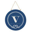Coastal Door Decor Monogram Blue 18" V