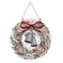 Winter Grove Wreath And Bell Door Decor, MDF, 18"