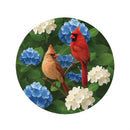 Cardinal Couple Among Hydrangea 16"D Door Décor