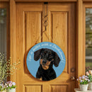 Pet Central Dog Wood Round Door Decor, Dachshund, 18"