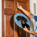 Pet Central Dog Wood Round Door Decor, Dachshund, 18"