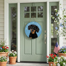 Pet Central Dog Wood Round Door Decor, Dachshund, 18"
