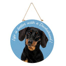 Pet Central Dog Wood Round Door Decor, Dachshund, 18"