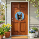 Pet Central Dog Wood Round Door Decor, German Shepherd, 18"