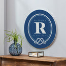 Coastal Door Decor Monogram Blue 18" R