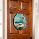 Seaside Retreat Wood Round Door Decor, Alligator, 18"