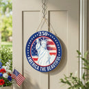 Red White & Bloom Wood Round Door Decor, 18"