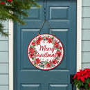 VivaStyle Poinsettia Bliss Door Decor, "Merry Christmas" , MDF, 18"