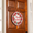 VivaStyle Poinsettia Bliss Door Decor, "Merry Christmas" , MDF, 18"