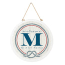 Coastal Door Decor Monogram White 18" M