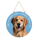 Pet Central Dog Wood Round Door Decor, Golden Retriever, 18"