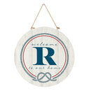 Coastal Door Decor Monogram White 18" R