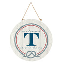 Coastal Door Decor Monogram White 18" T