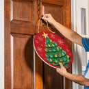 Twas The Night Nostalgia Christmas Tree Wood Door Decor, 18"