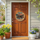 Red White & Bloom Wood Round Door Decor, 250 USA, 18"