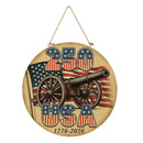 Red White & Bloom Wood Round Door Decor, 250 USA, 18"