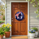 Red White & Bloom Wood Round Door Decor, Bigfoot, 18"