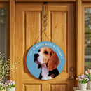 Pet Central Dog Wood Round Door Decor, Beagle, 18"