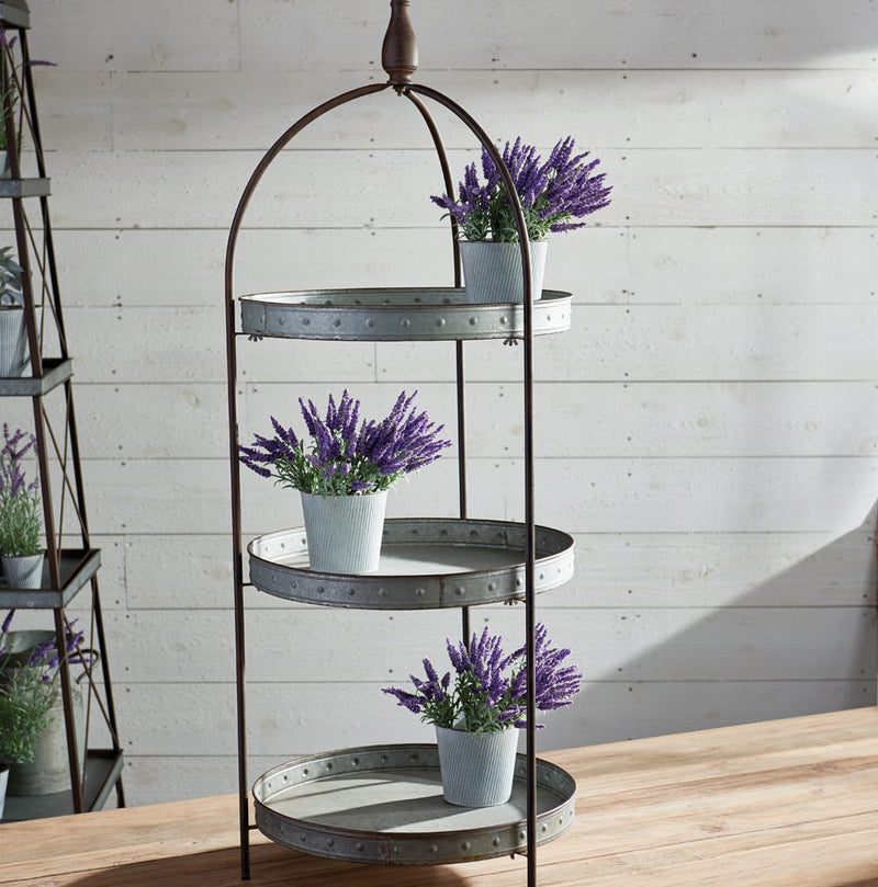 NAPA Home & Garden, GALVANIZED ROUND 3-TIER DISPLAY STAND,DF218