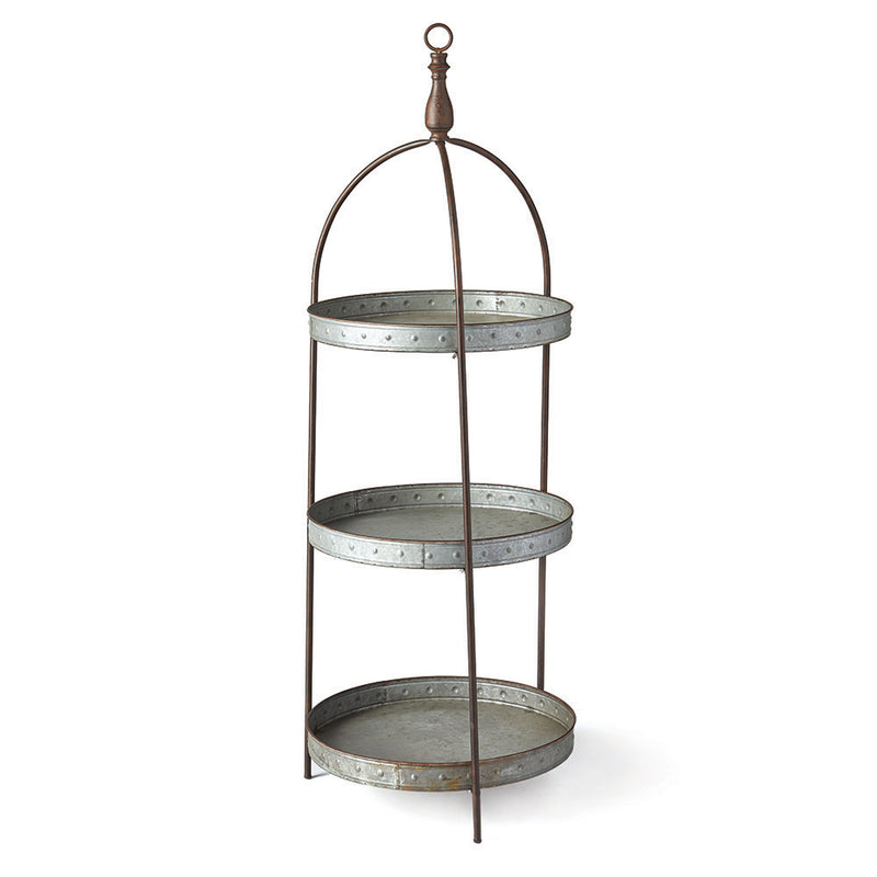 NAPA Home & Garden, GALVANIZED ROUND 3-TIER DISPLAY STAND,DF218