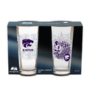 Kansas State University 16oz Glass pint, Set of 2