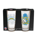 Los Angeles Chargers 16oz Glass pint, Set of 2