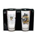 Pittsburgh Penguins 16oz Glass pint, Set of 2