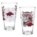 University of Arkansas 16oz Glass pint, Set of 2