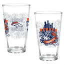 Denver Broncos 16oz Glass pint, Set of 2