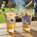 New England Patriots 16oz Glass pint, Set of 2