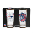 New England Patriots 16oz Glass pint, Set of 2