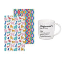 Hillside Pasture Pet Drinkware Gift Set Ceramic Cup with Quick Dry Towel, Dogtrovert, 10oz, Box