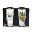Green Bay Packers 16oz Glass pint, Set of 2