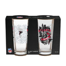 Atlanta Falcons 16oz Glass pint, Set of 2